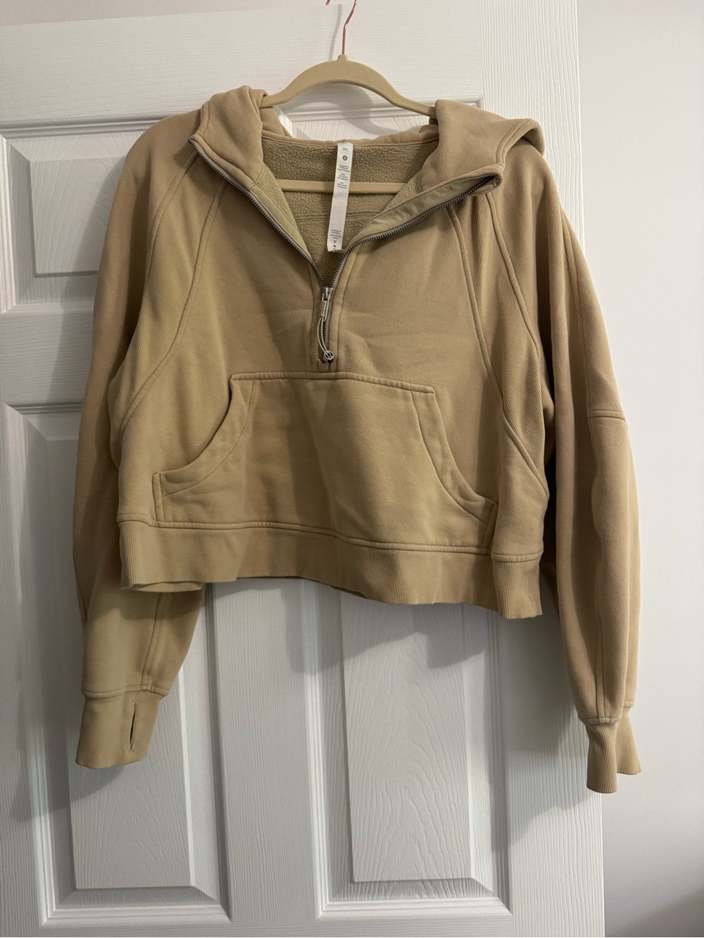 Lululemon scuba half zip hoodie tan